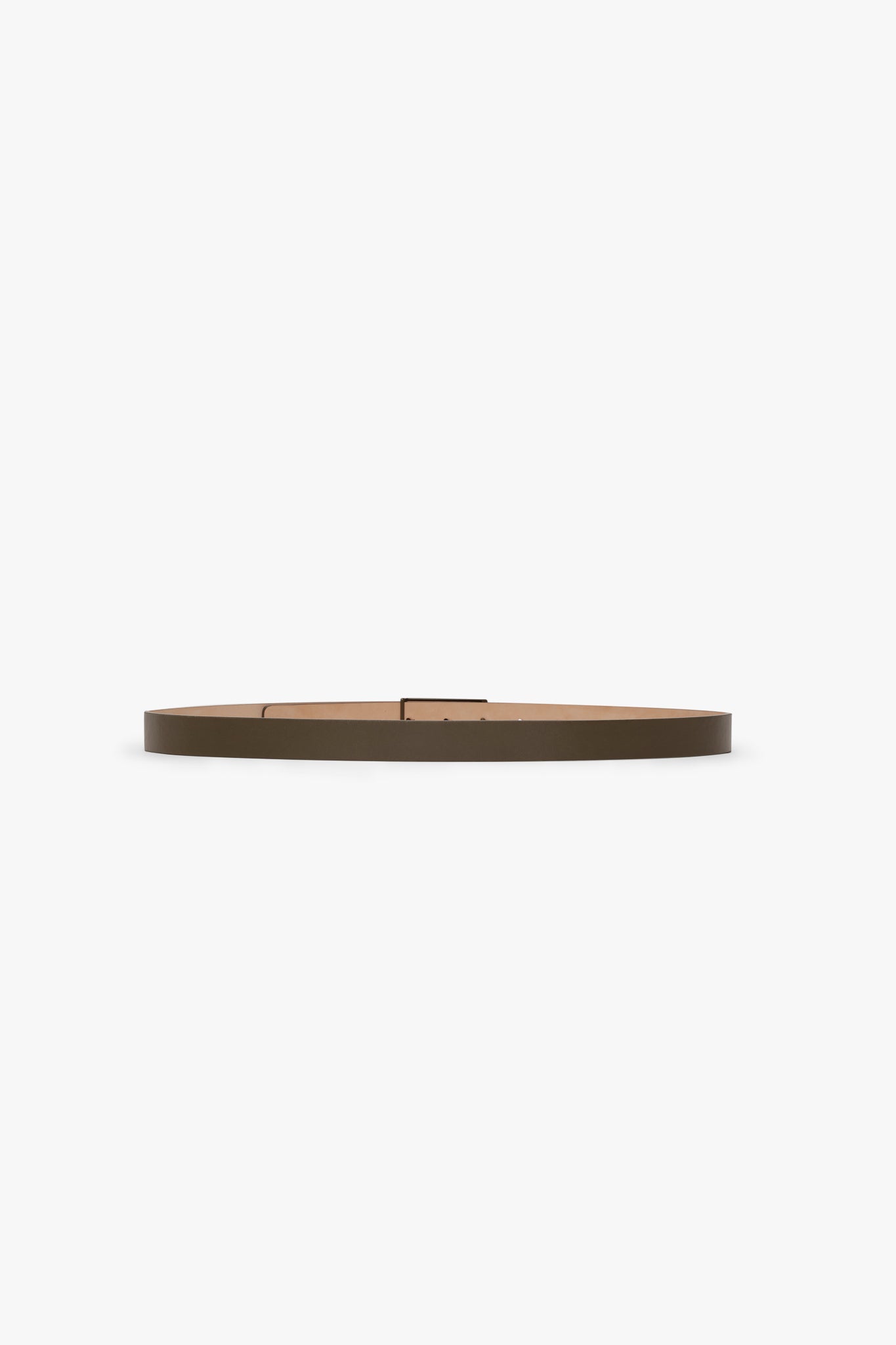 Tonal Frame Belt In Dark Khaki Smooth Leather