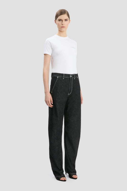 Twisted Low-Rise Slouch Jean In Washed Black