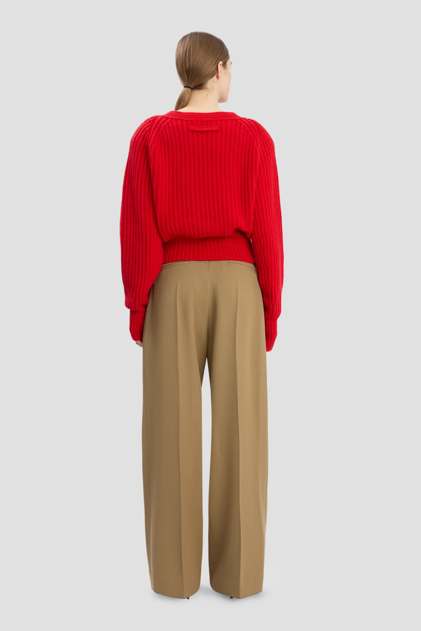 Wide Leg Trouser In Dark Camel