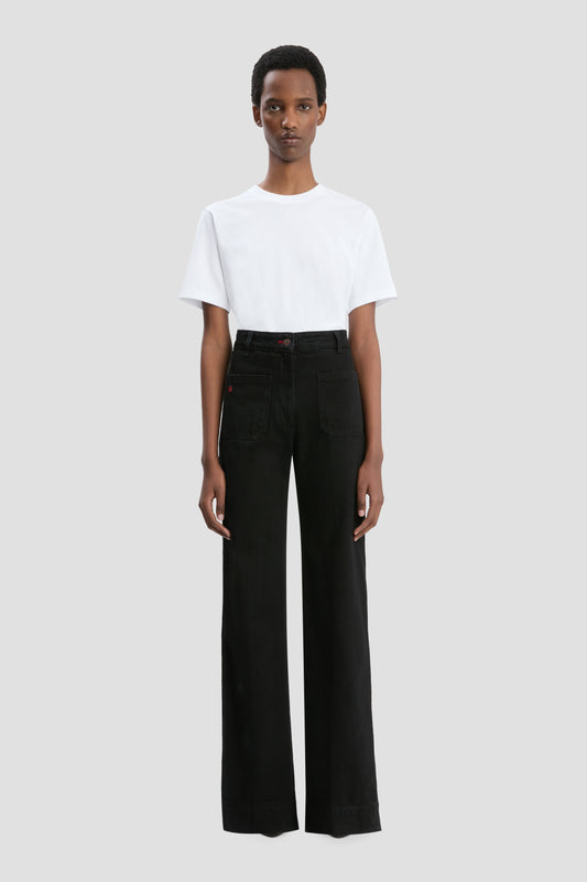 Alina High Waisted Extra Long Jean In Washed Black