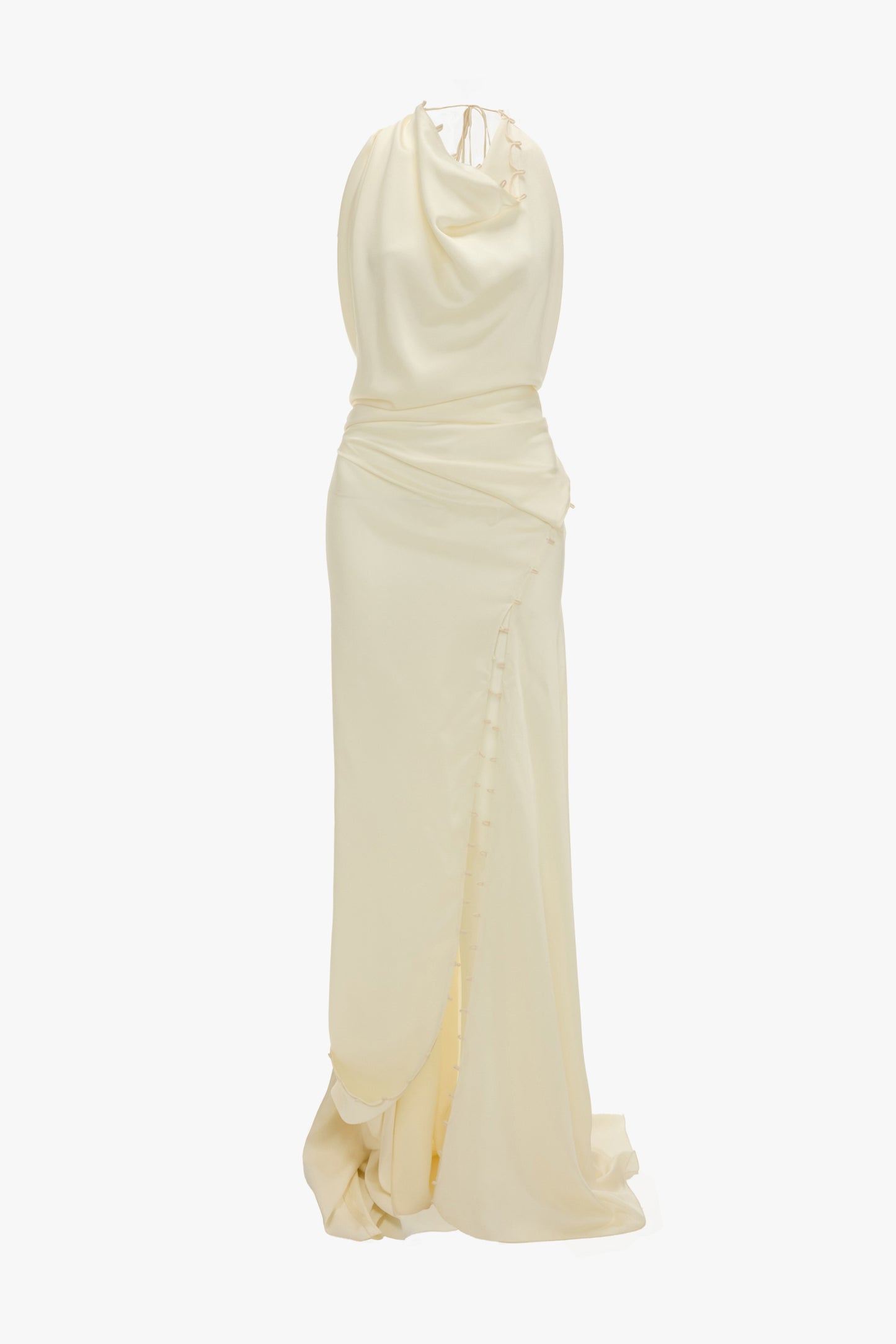 Rouleaux Sleeveless Gown In Ivory