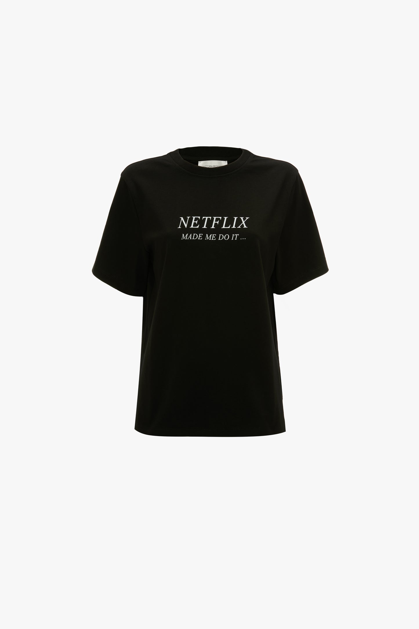 Slogan Tee In Black Netflix Made Me Do it