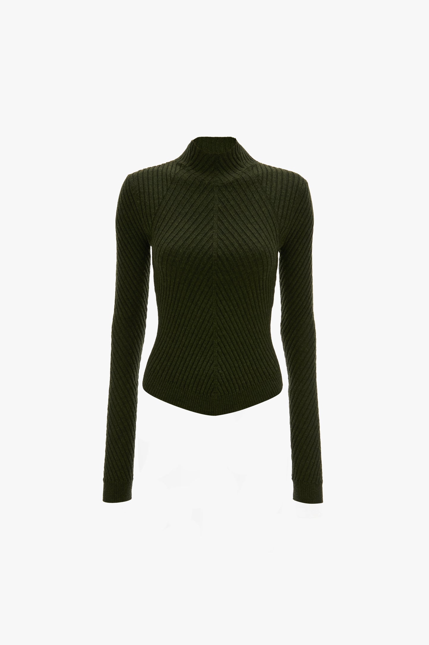 Ribbed Long Sleeve Knit Polo In Oregano