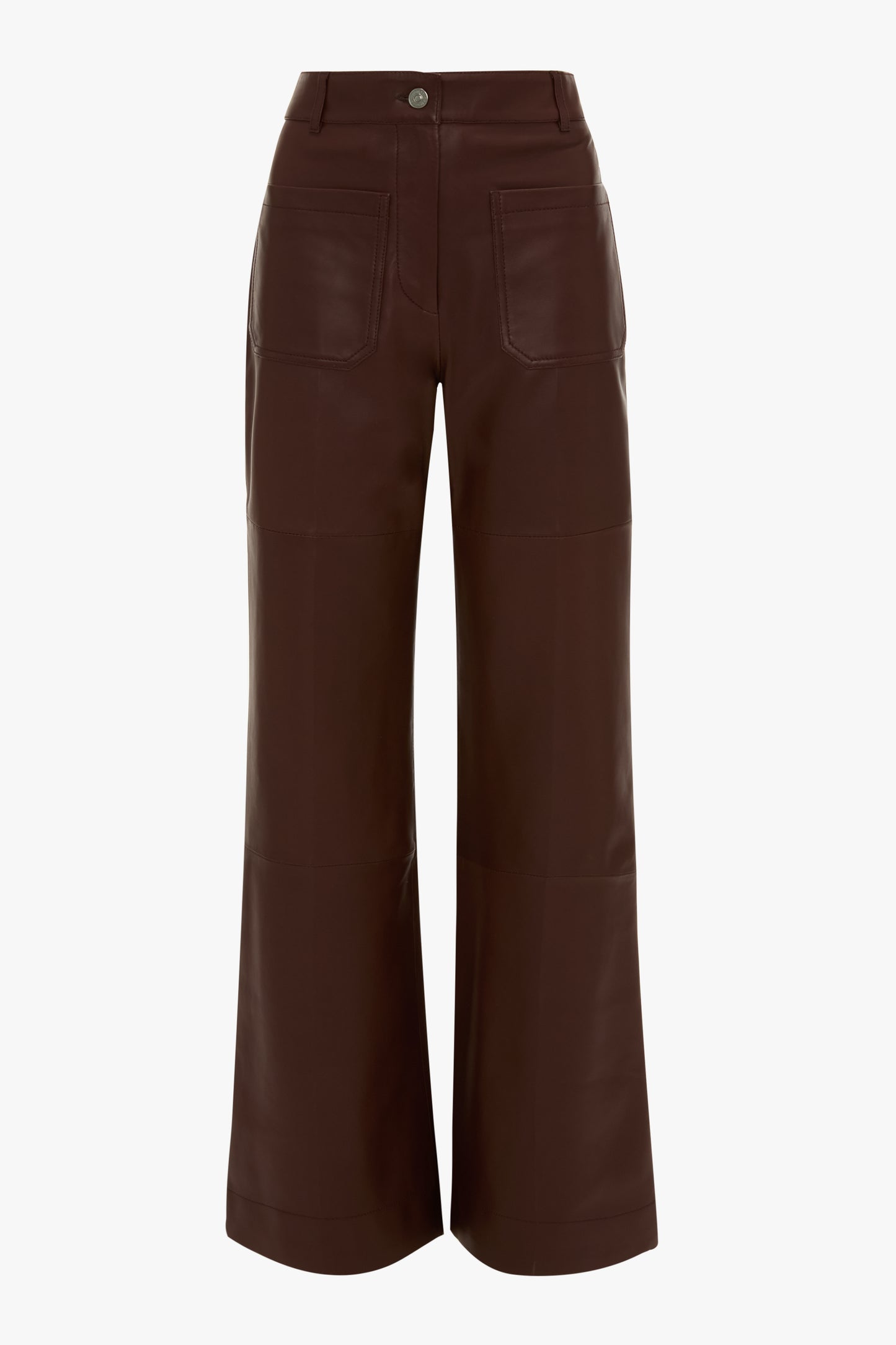 Leather Alina Trouser In Soft Burgundy Leather