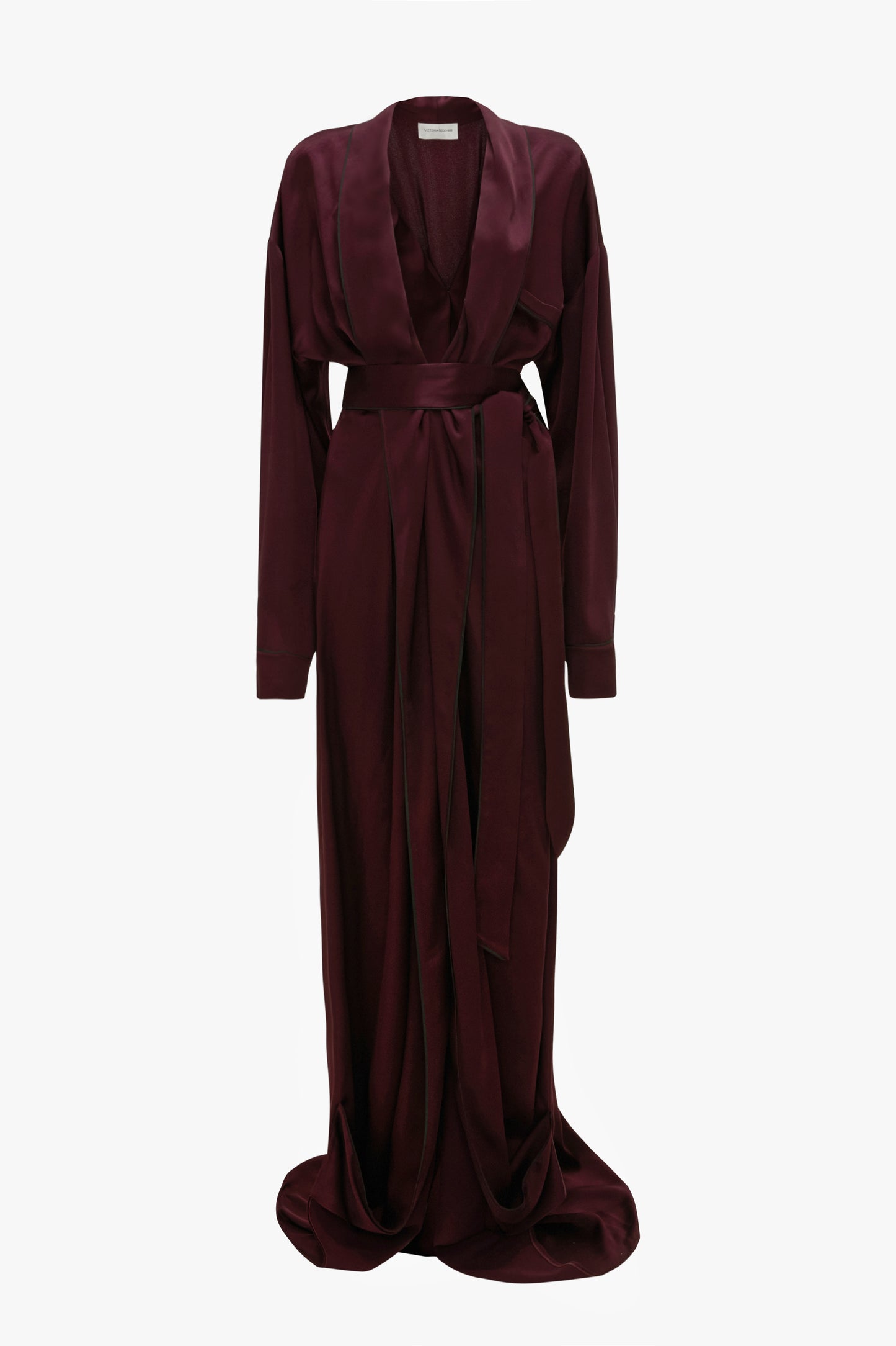 Wrap Detail Gown In Merlot