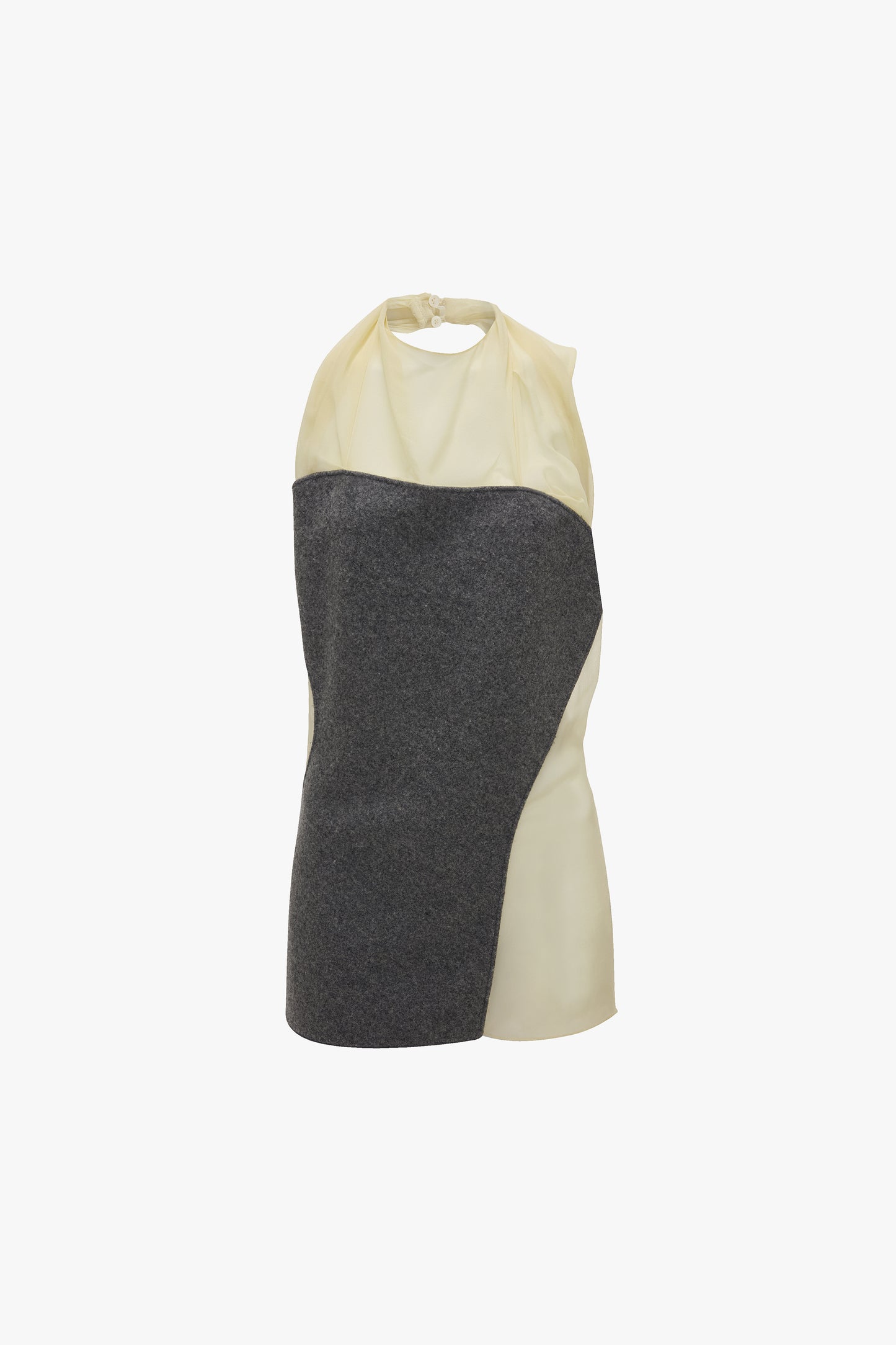 Sleeveless Draped Panel Top In Frosted Yellow