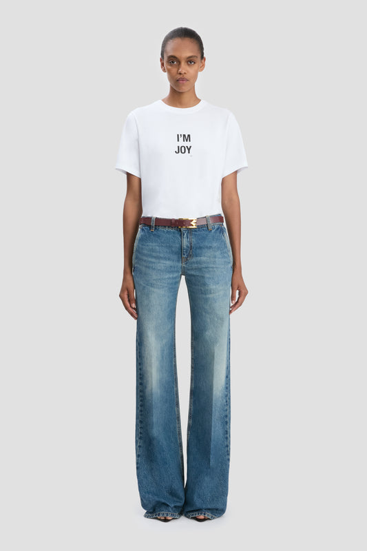 Slogan Tee In White I'm Joy