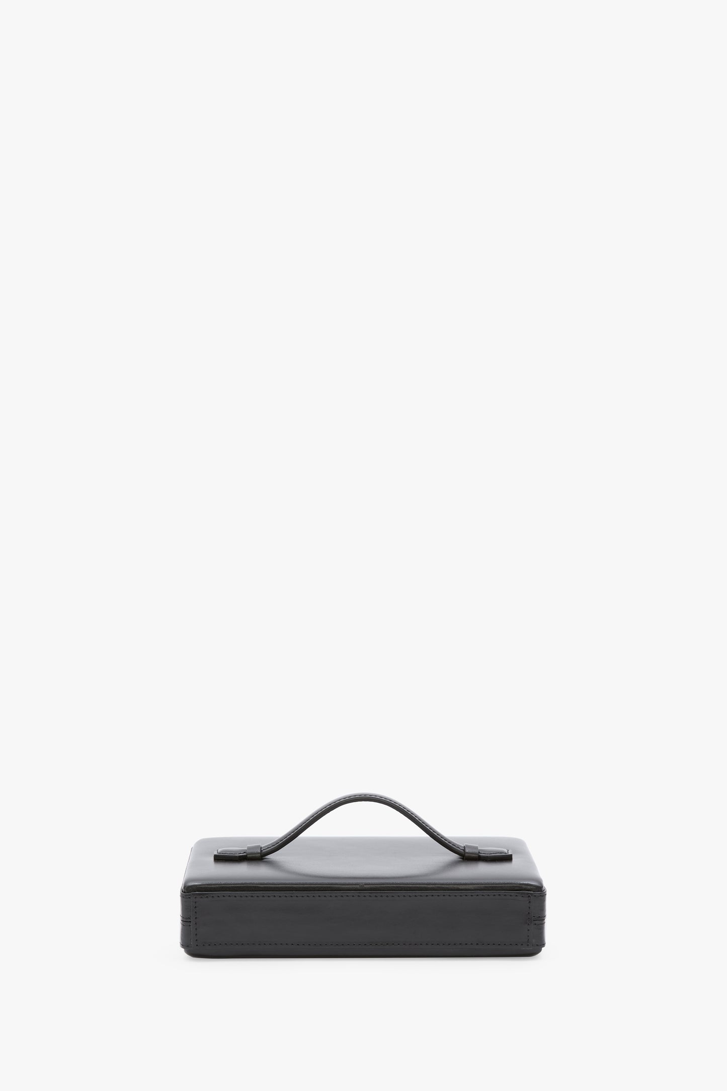 Box Clutch In Black Smooth Leather