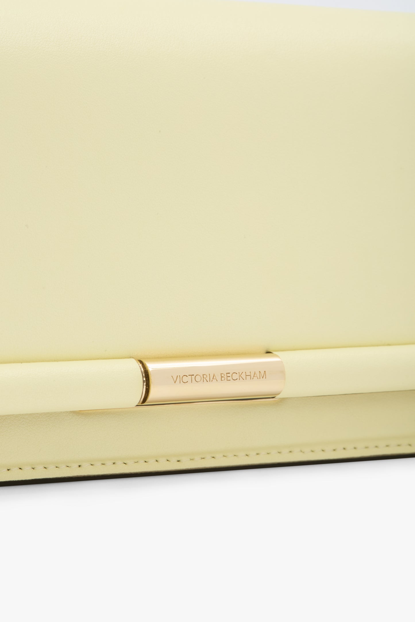 202 Clutch Bag In Daffodil Yellow Smooth Leather