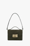 Dorian Bag In Dark Olive Stripe Embossed Suede