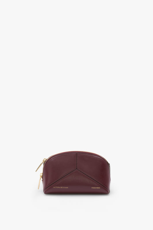 Victoria Mini Travel Pouch In Burgundy Smooth Leather