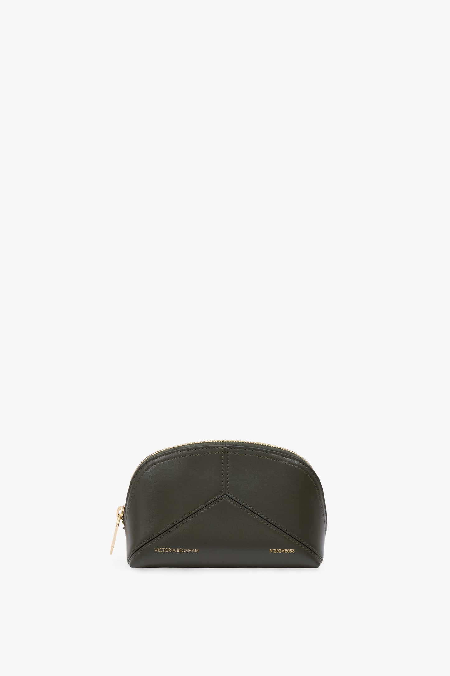 Victoria Mini Travel Pouch In Dark Olive Smooth Leather