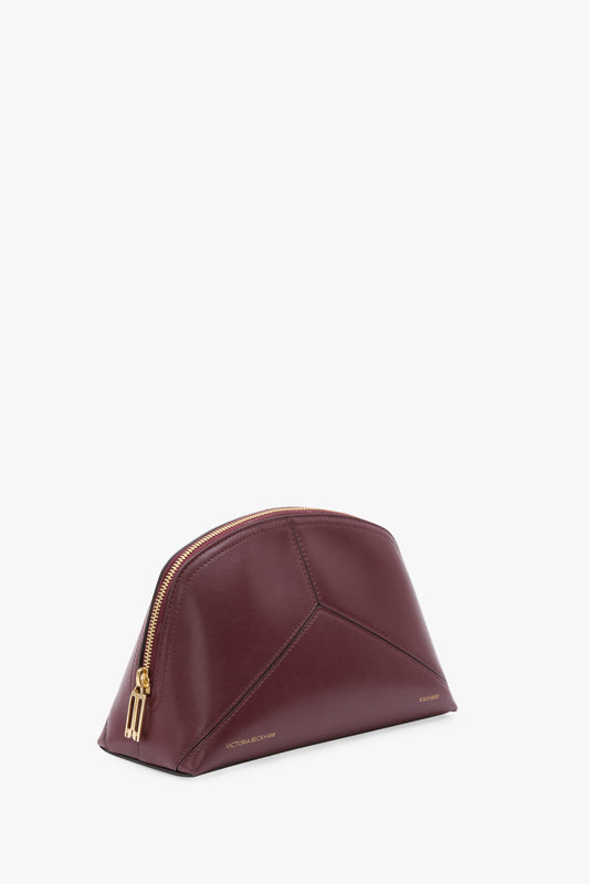 Victoria Large Travel Pouch In Burgundy Smooth Leather
