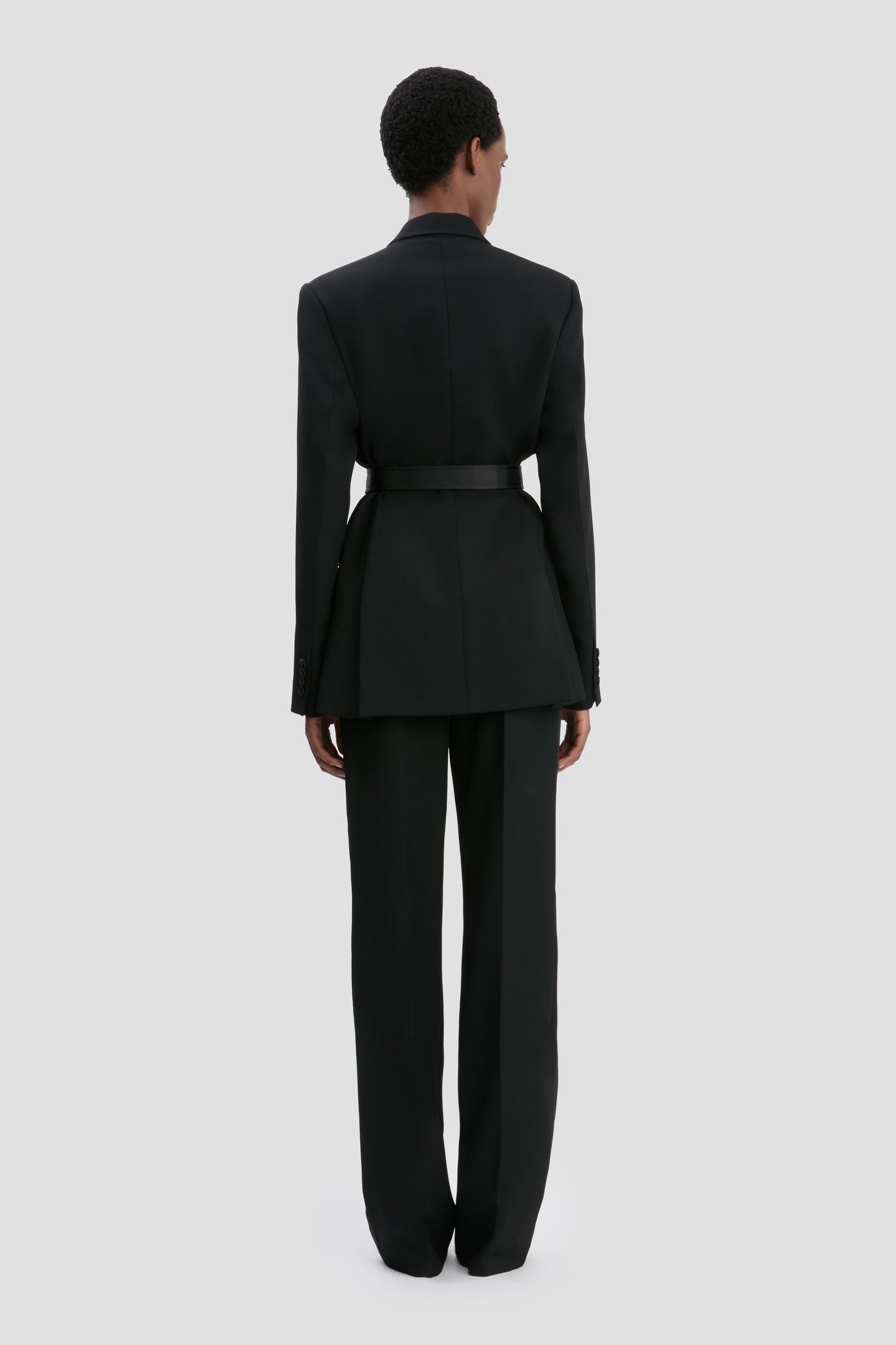 Belted Tailored Jacket In Black