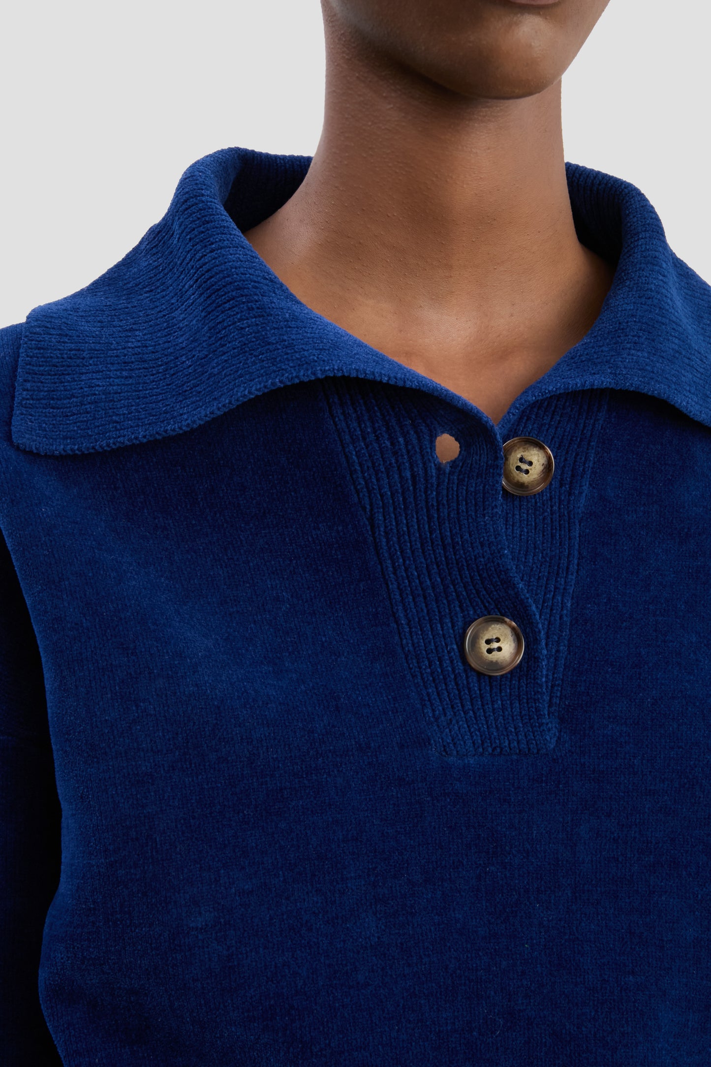 Collared Jumper In Bright Navy