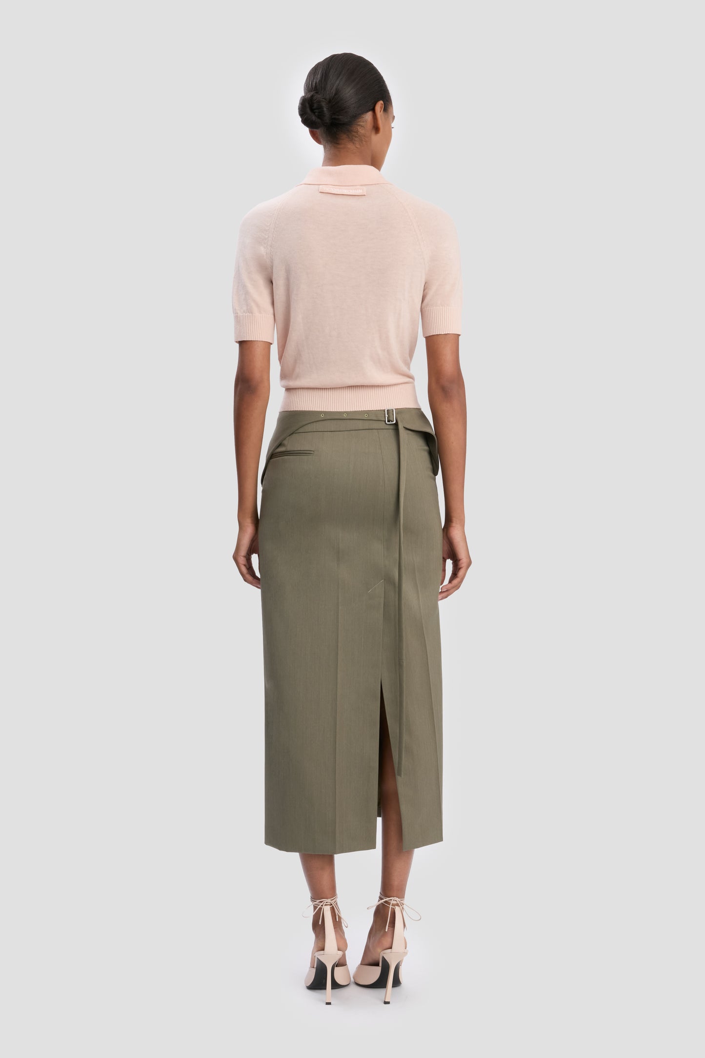 Polo Top In Pale Rose