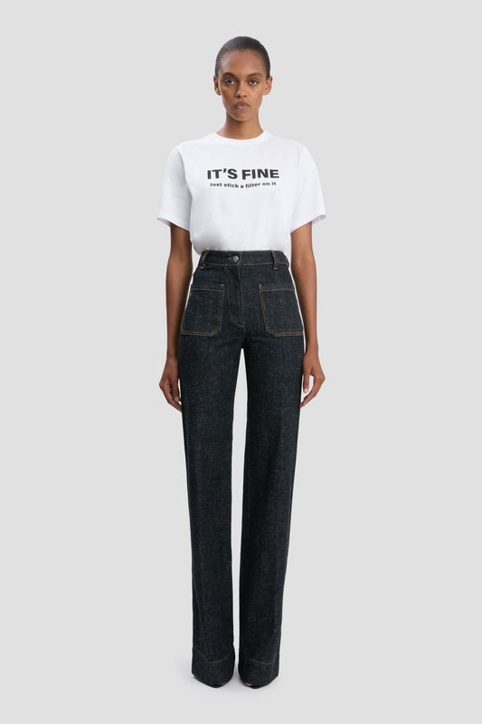 Slogan Tee In White Just Stick A Filter On It
