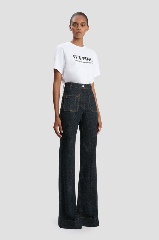 Slogan Tee In White Just Stick A Filter On It