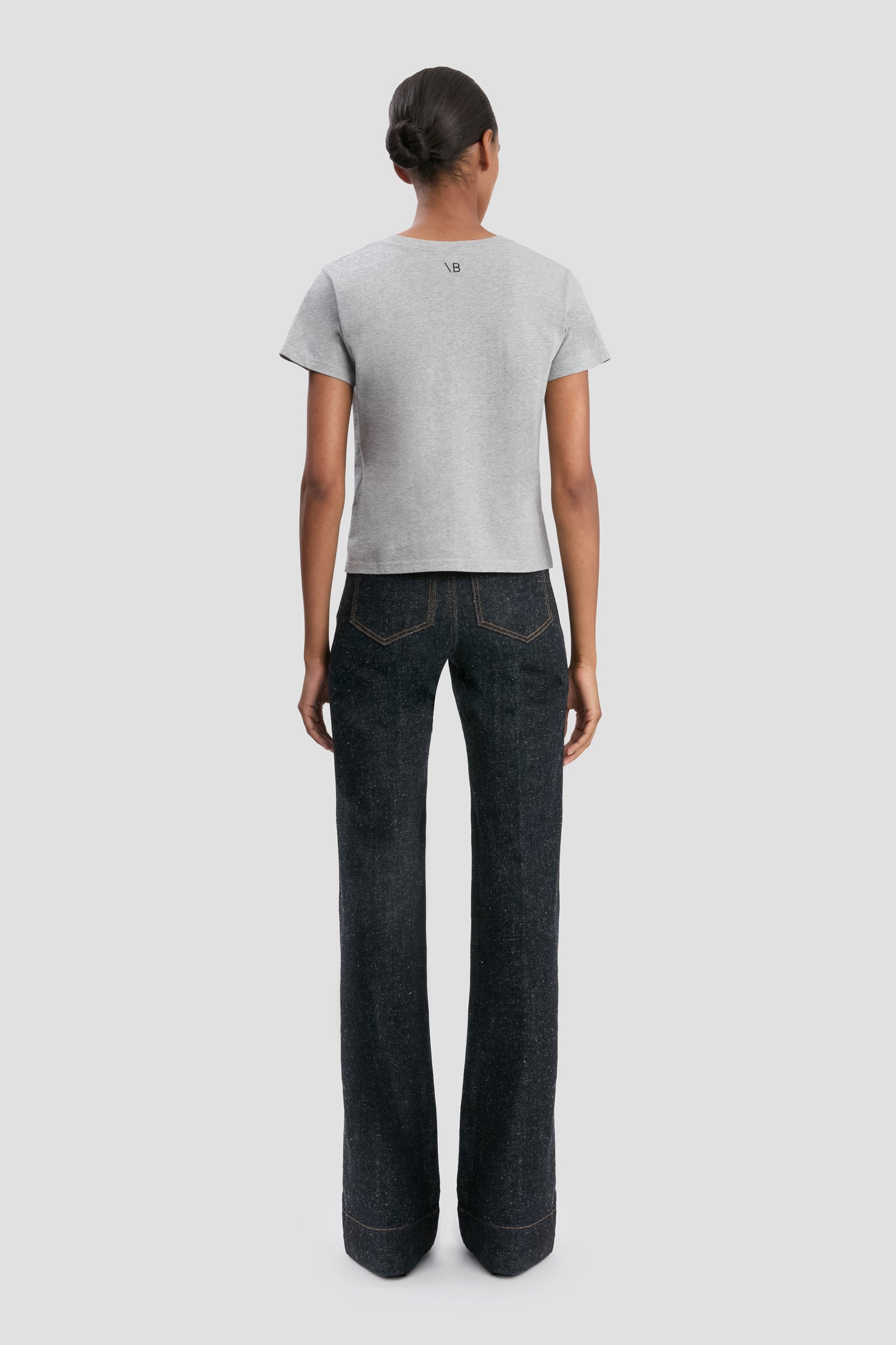 Shrunken Fit T-Shirt In Grey Marl