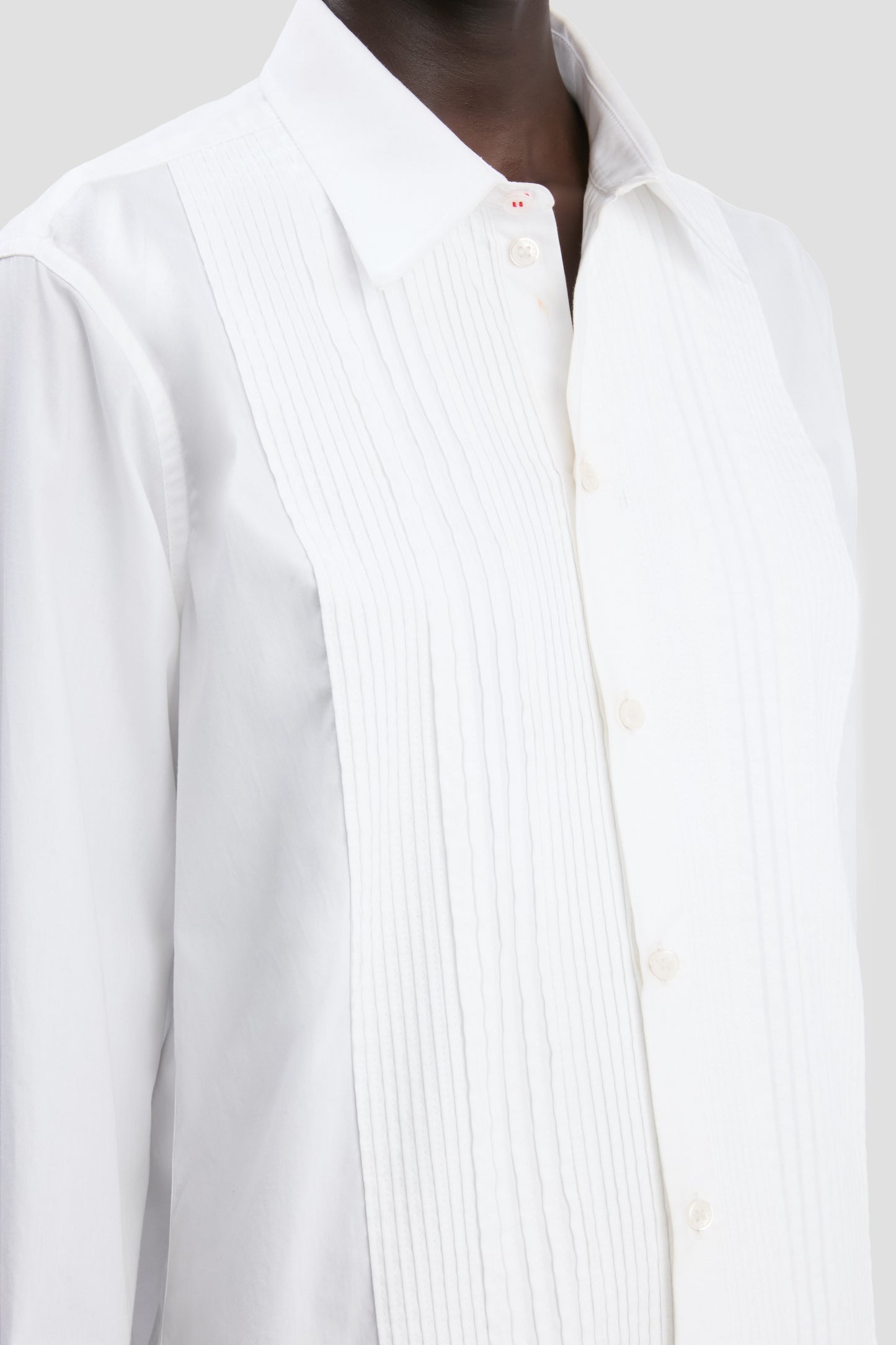 Pin Tuck Shirt In White