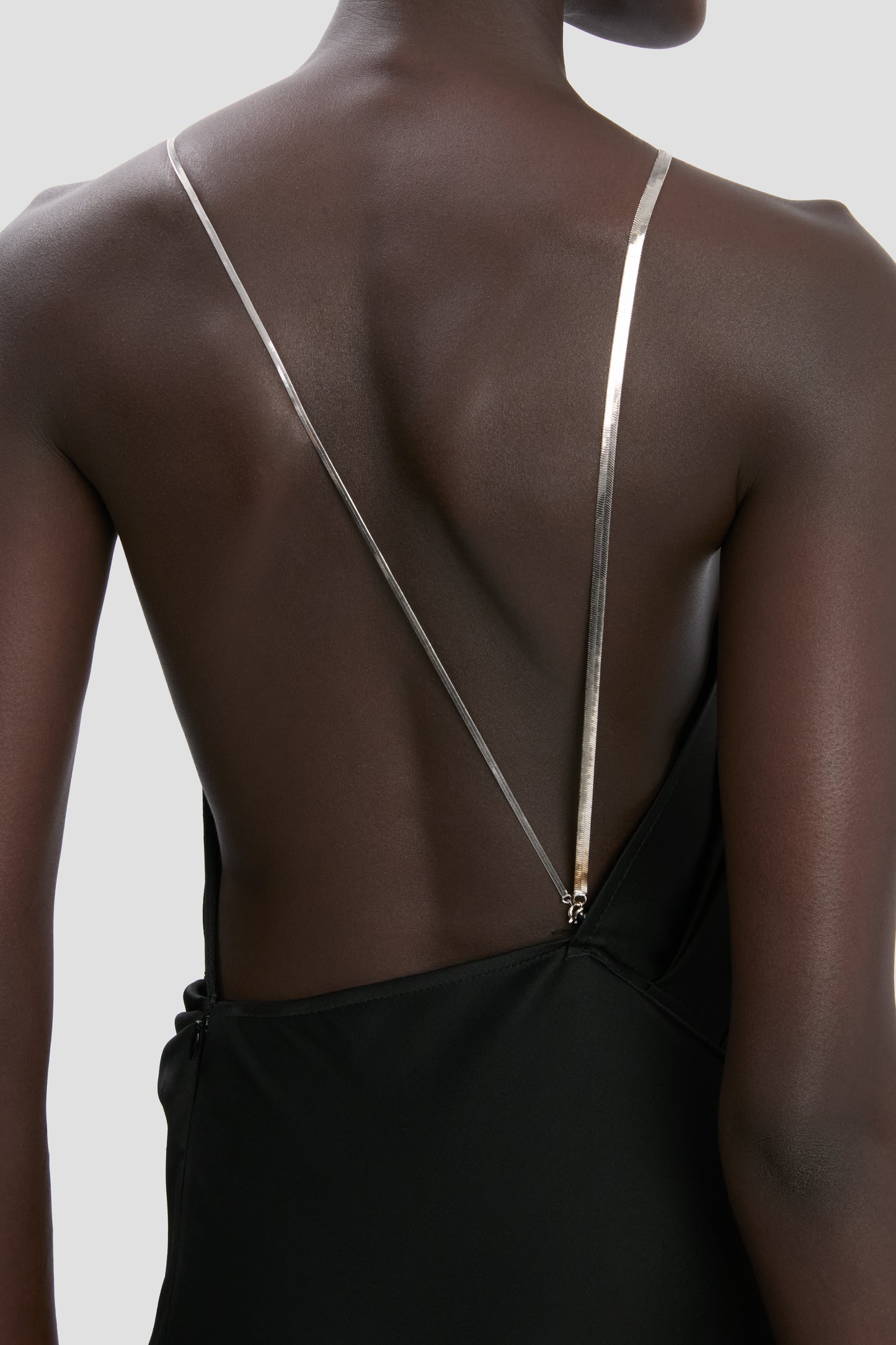 Chain Halter Gown In Black