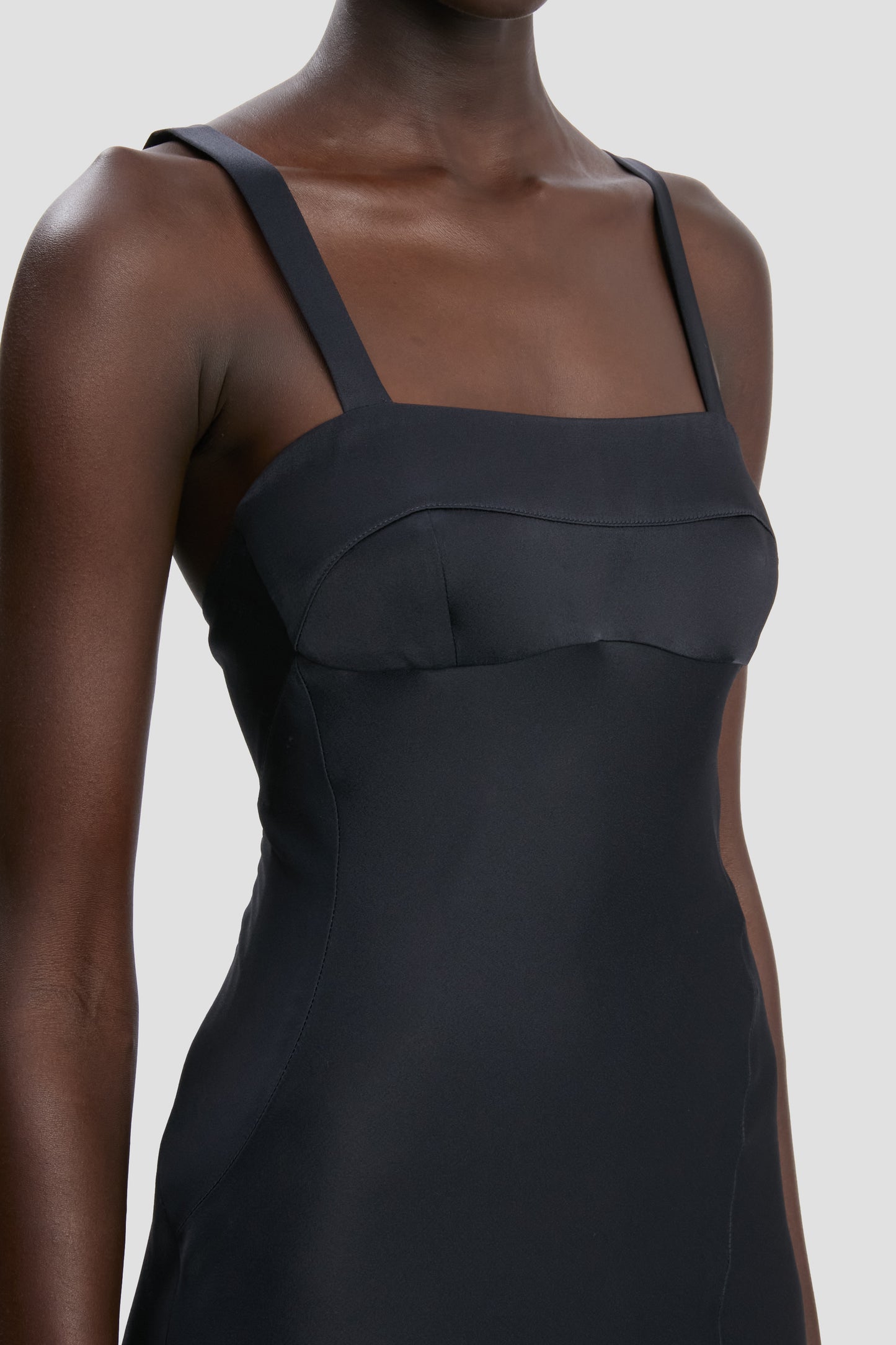 Panelled Cami Dress In Navy