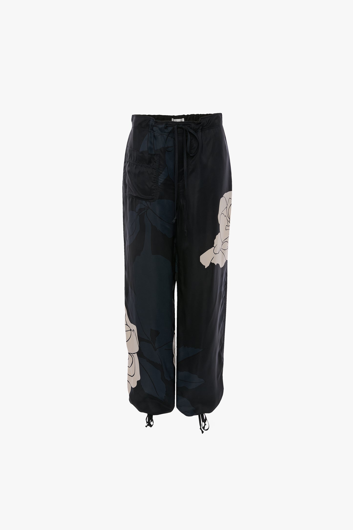 Cargo Trouser In Dark Navy Floral Print