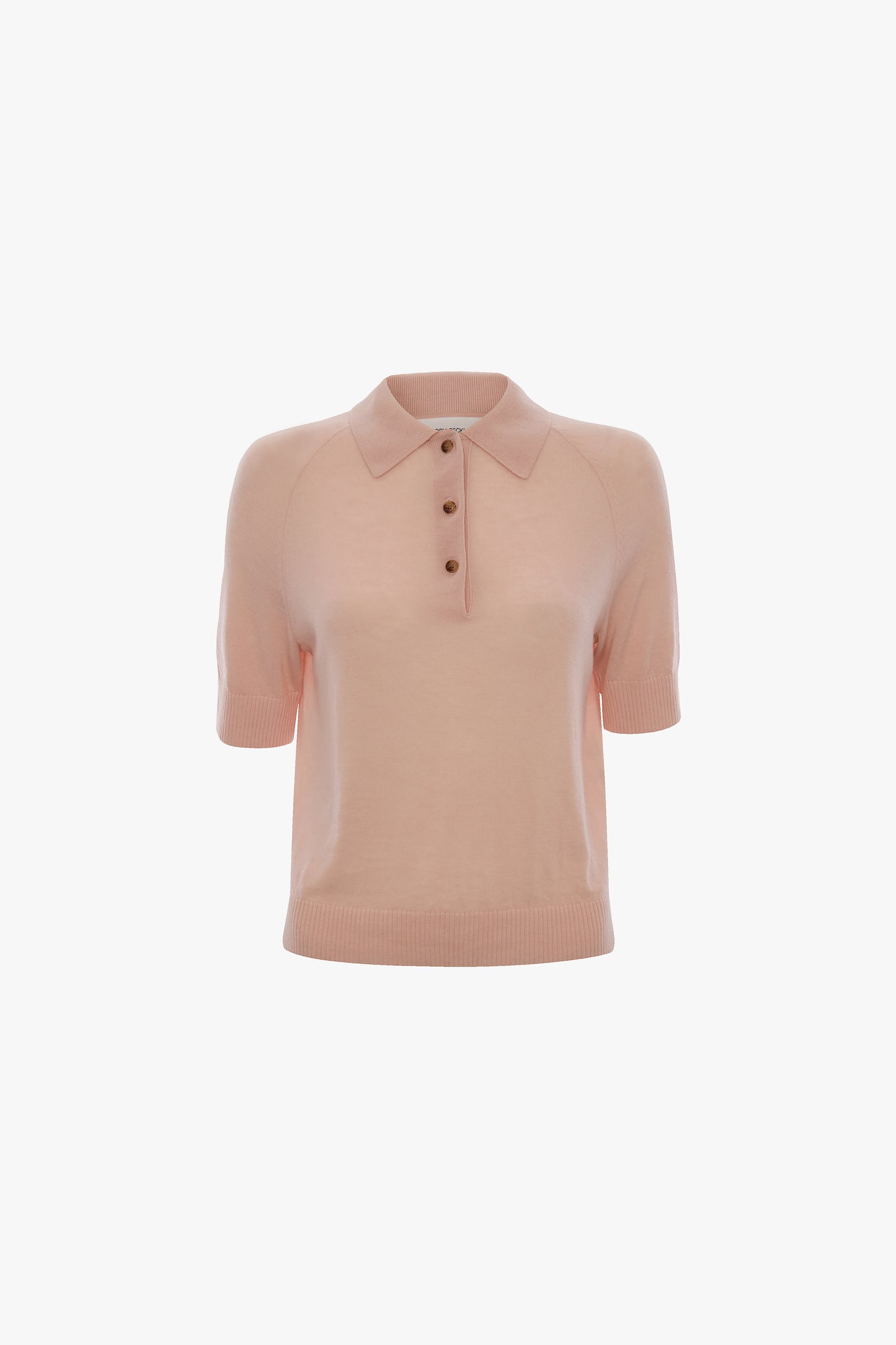 Polo Top In Pale Rose
