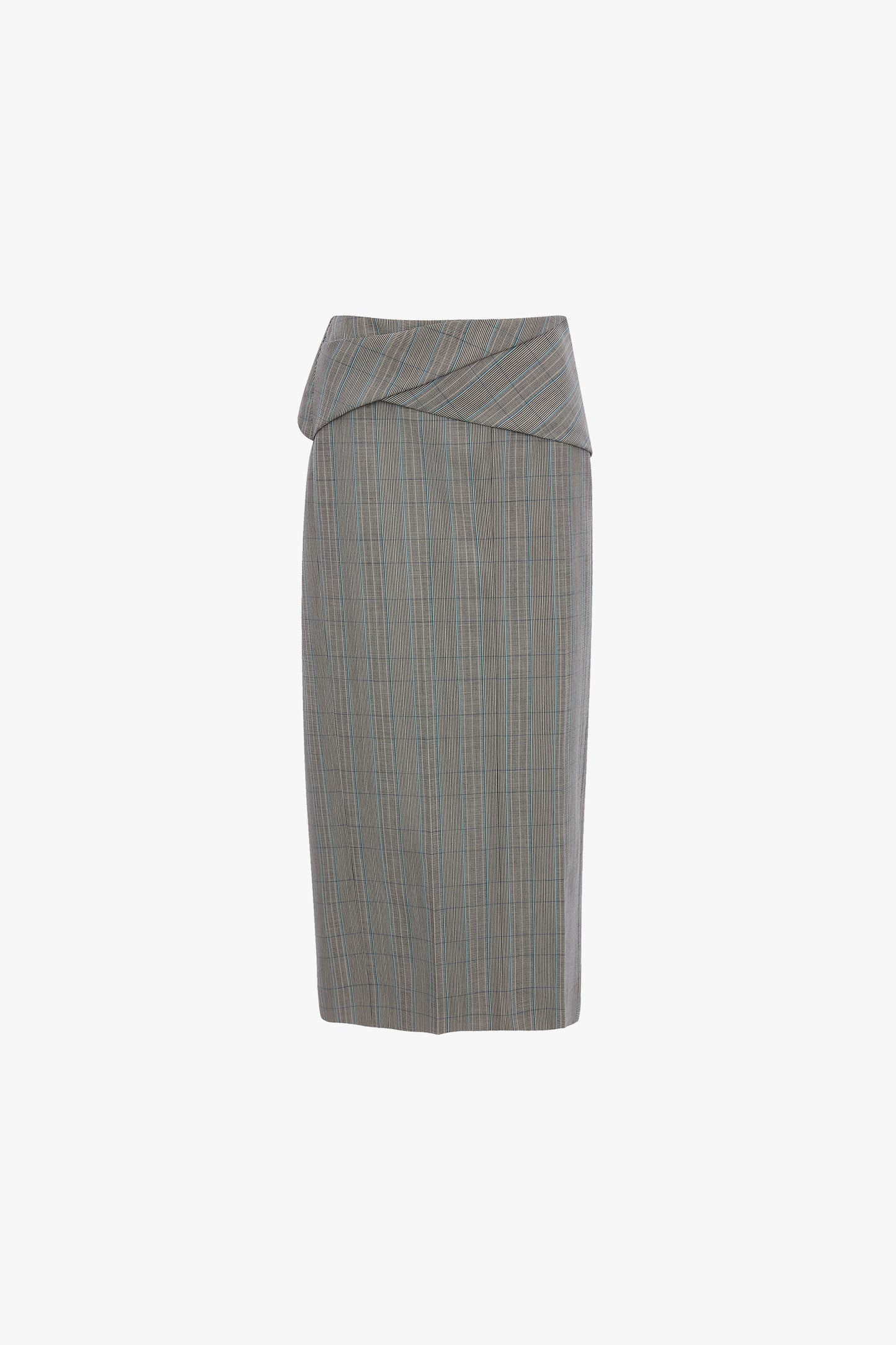 Wrap Skirt In Blue-Grey Check