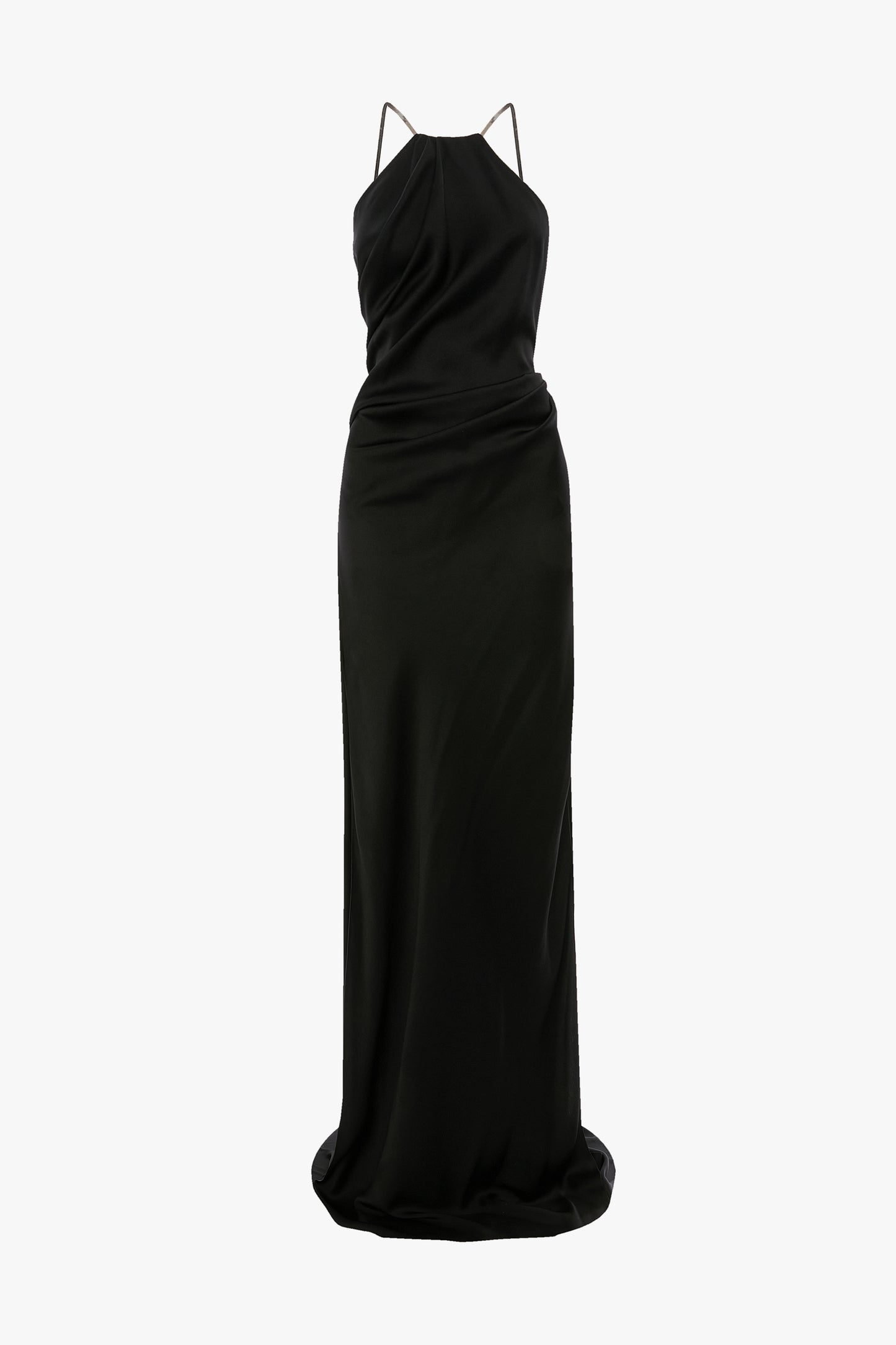 Chain Halter Gown In Black