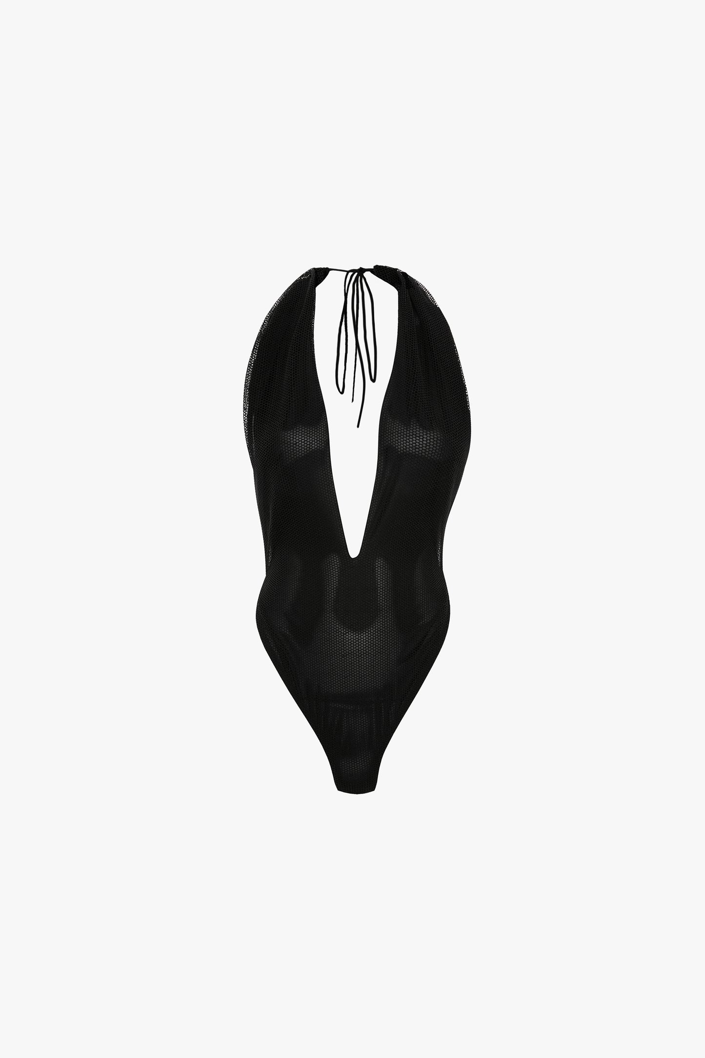 Halter Neck Bodysuit In Black