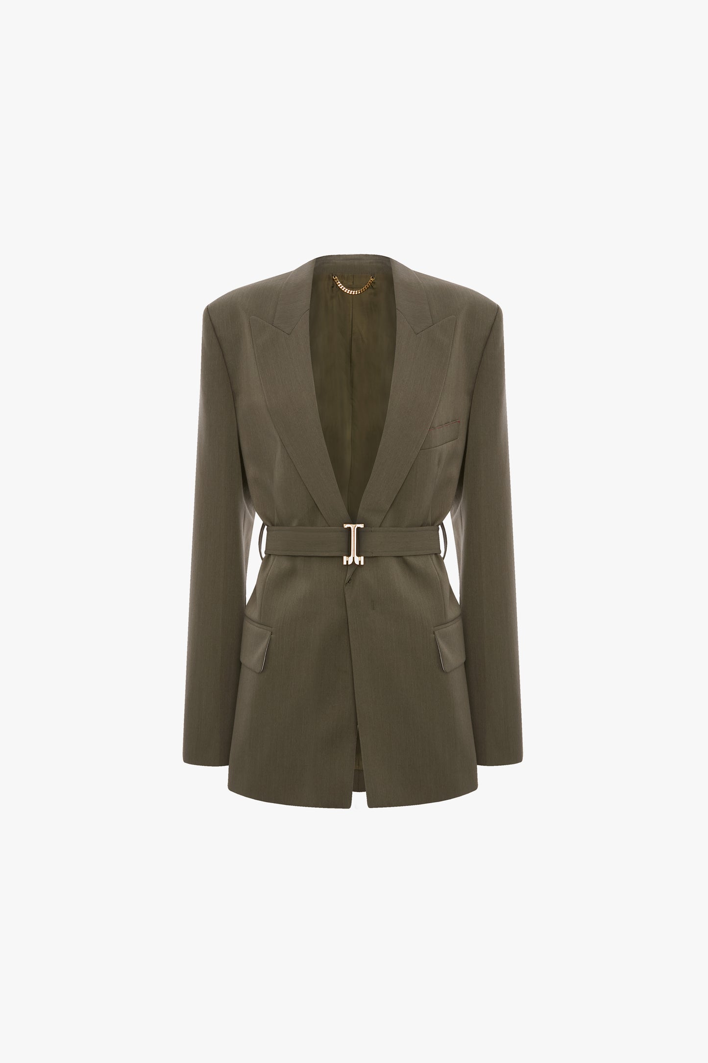Belted Tailored Jacket In Sage Melange