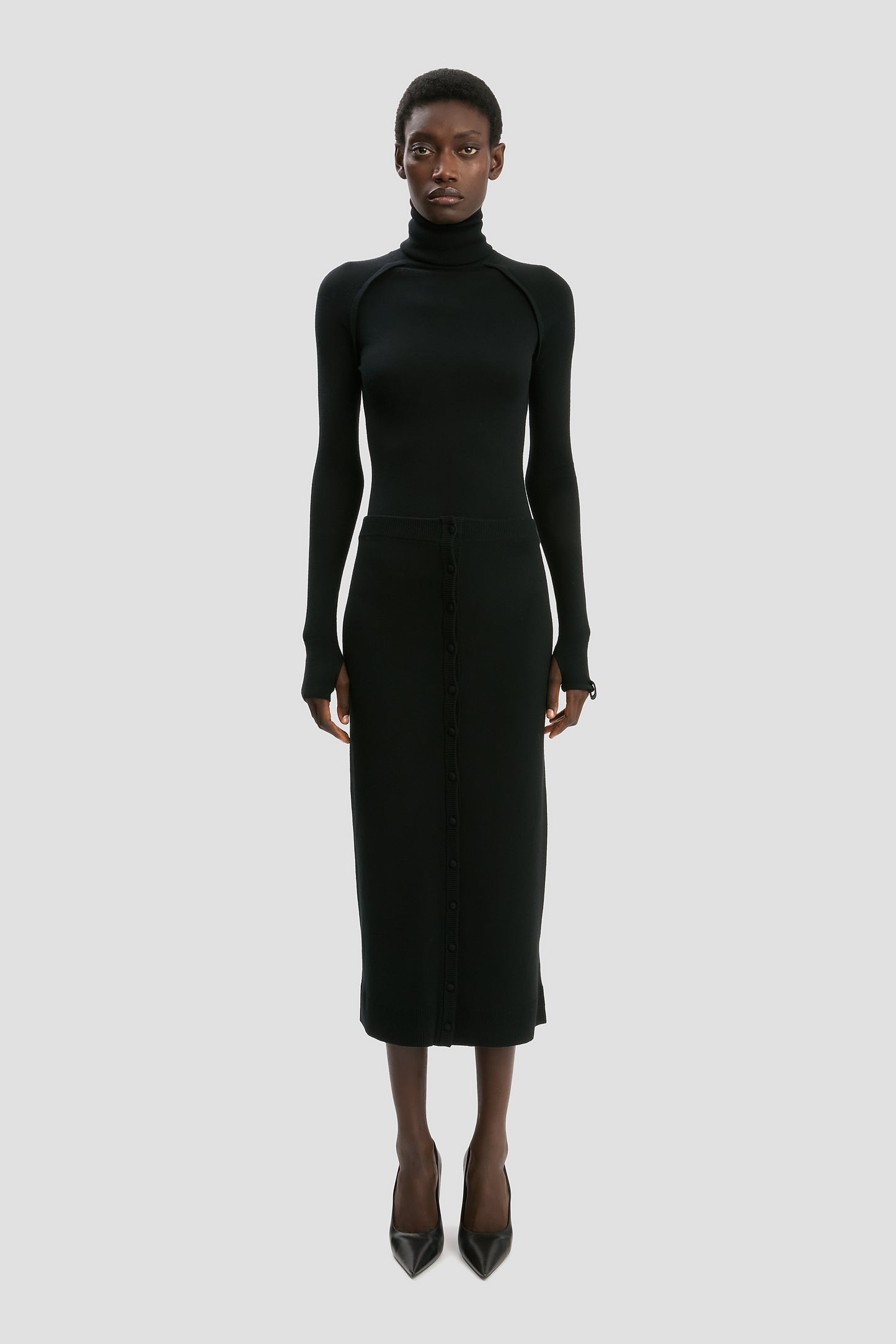 High Neck Jumper In Black