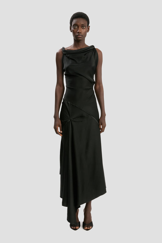 Posy Midi Dress In Black