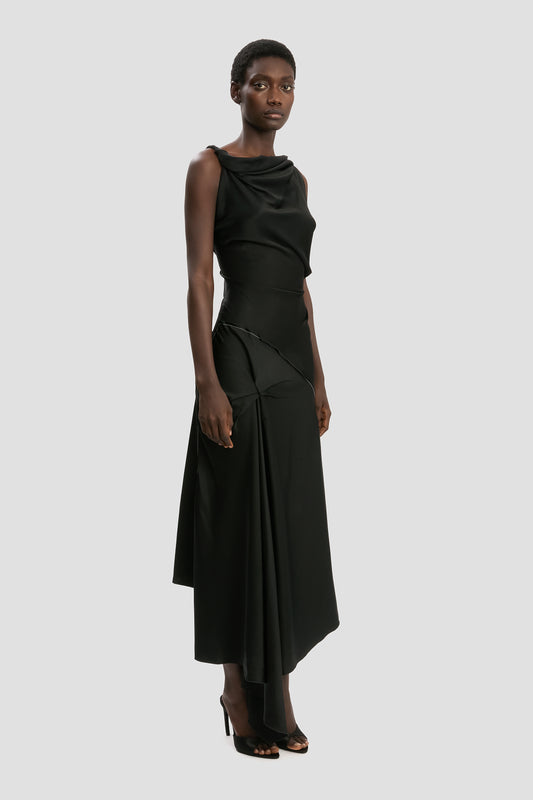 Posy Midi Dress In Black