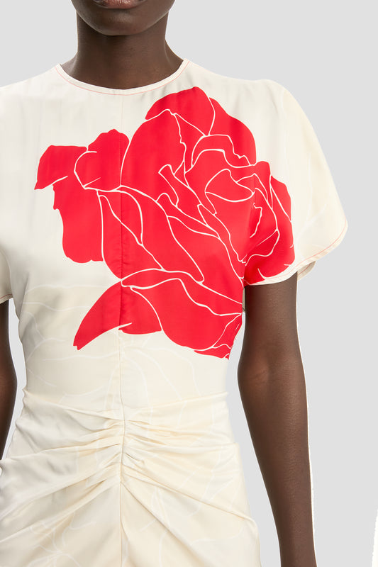 Bela Midi Dress In Shell Floral Print