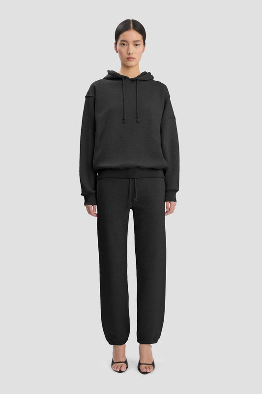 Logo Embroidered Hoodie In Black