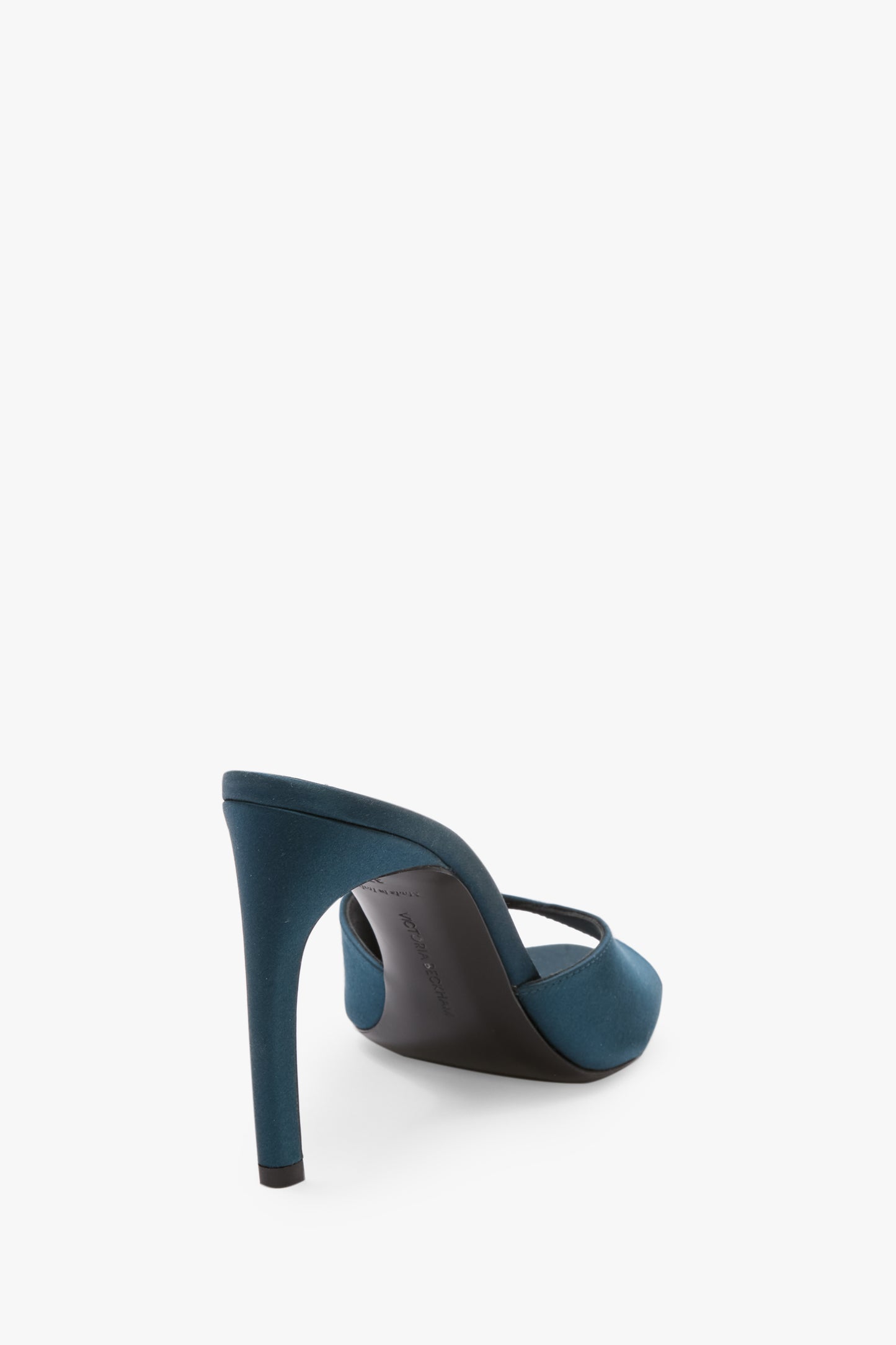 Harlow Mule In Teal Blue Satin
