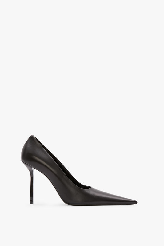 Victoria Stiletto Pump In Black Smooth Leather