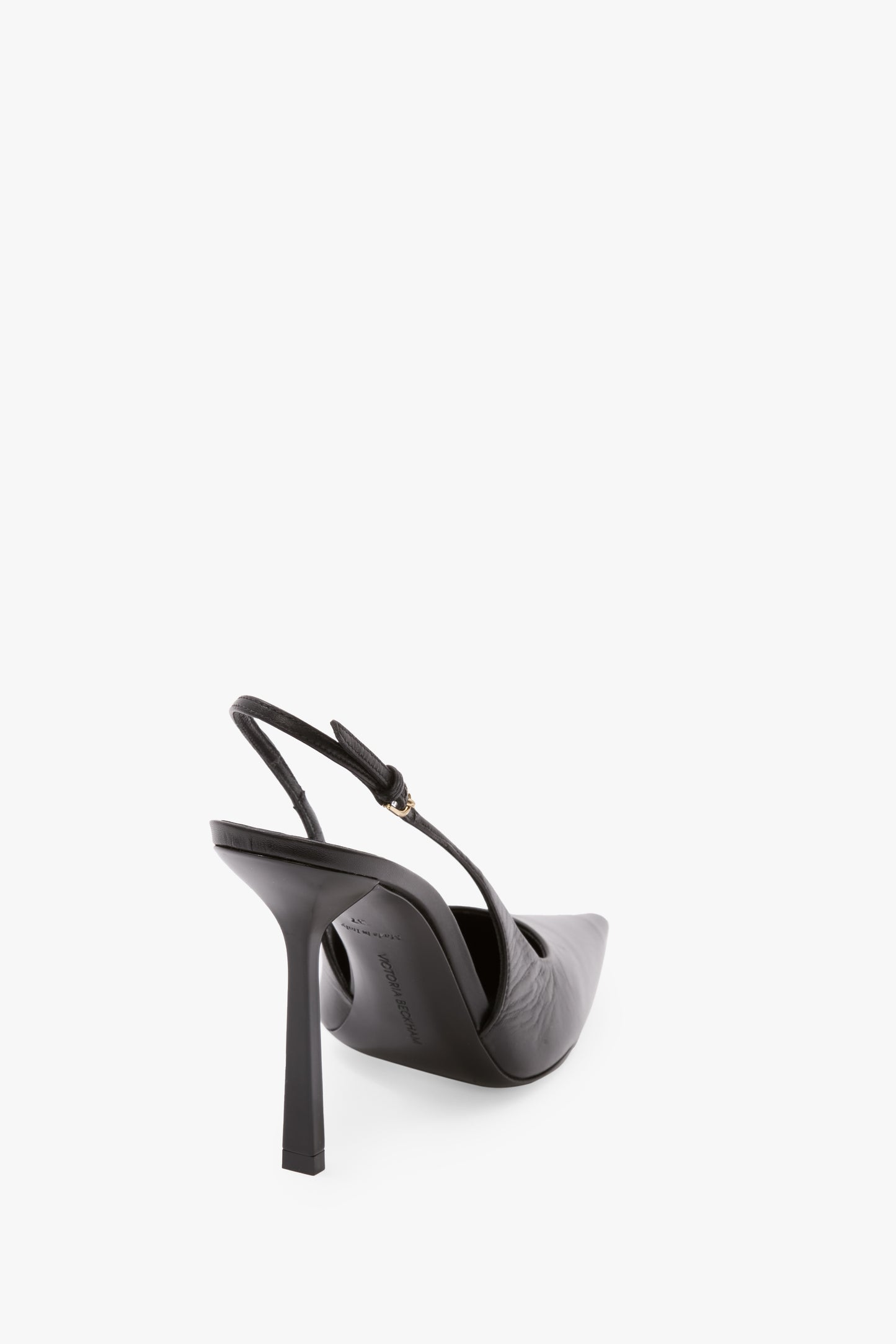 Victoria Stiletto Slingback 100 In Black Leather