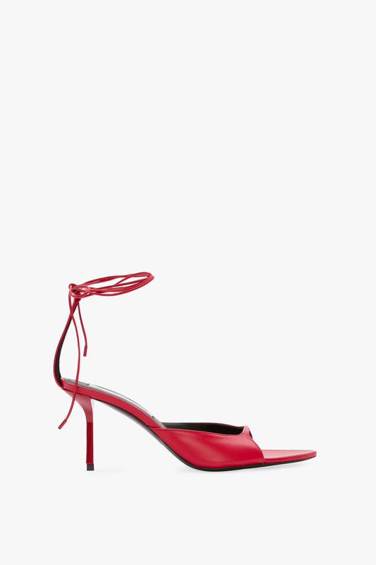 Eliza Stiletto Sandal In Red Leather