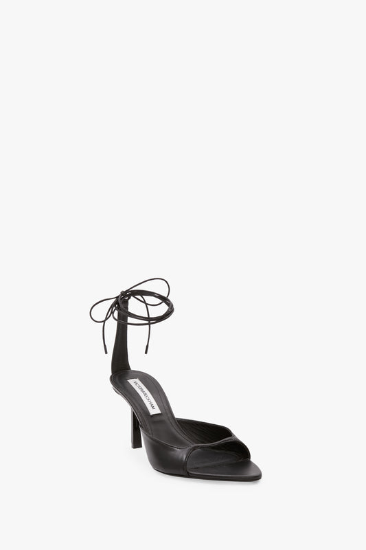 Eliza Stiletto Sandal In Black Leather