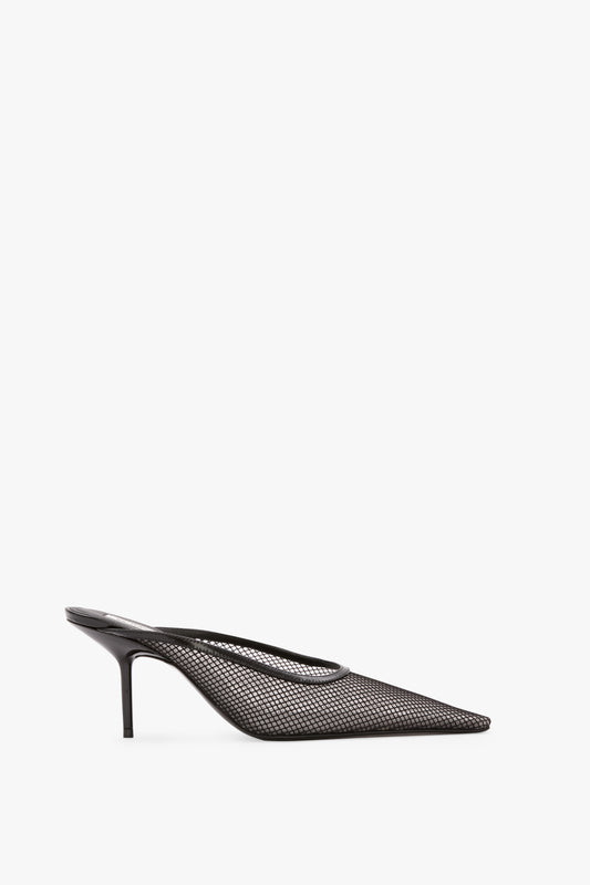 Sloan Stiletto Mule In Black Mesh