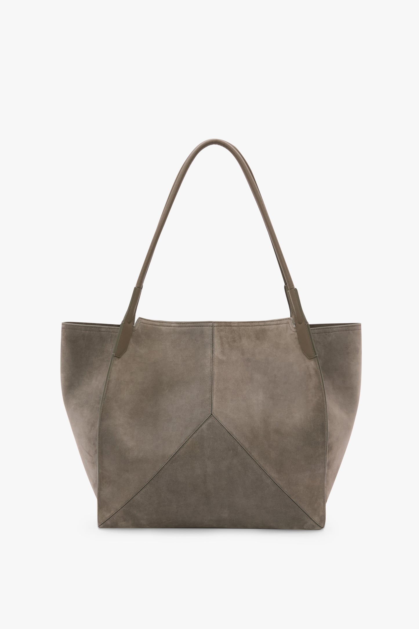 Victoria Tote Large In Pebble Grey Suede