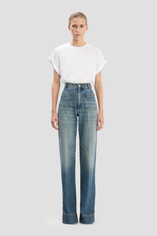 New Alina Stretch Jean In Worn Blue Wash
