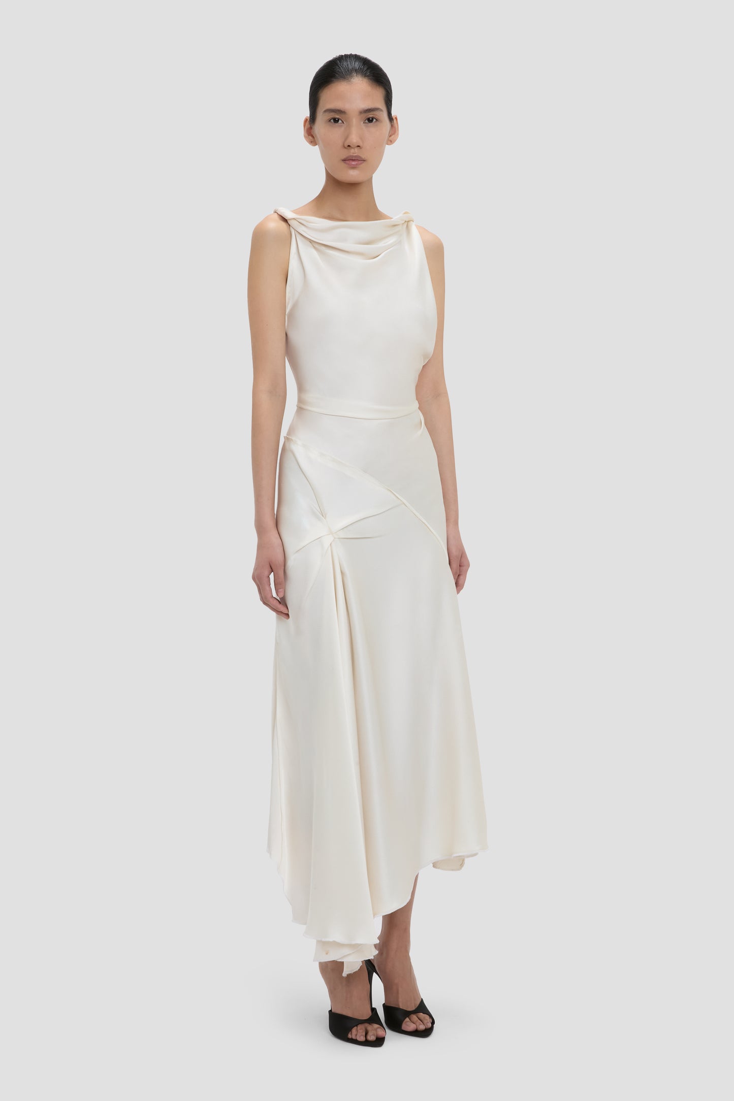 Posy Midi Dress In Ivory