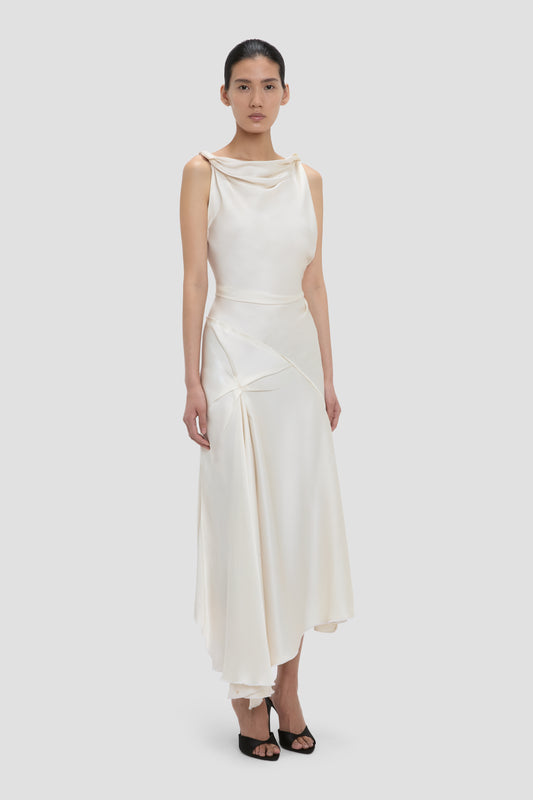 Posy Midi Dress In Ivory