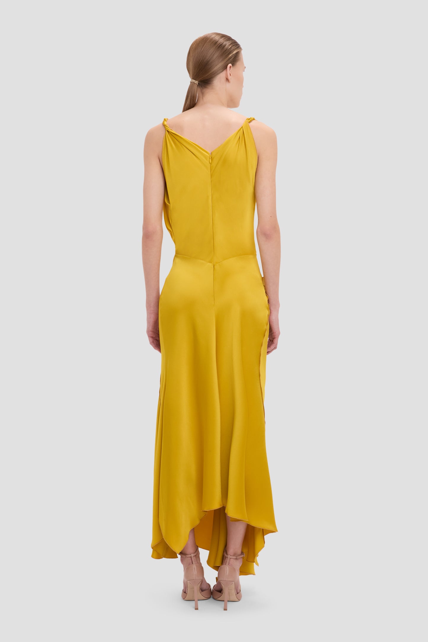 Posy Midi Dress In Sunset Yellow