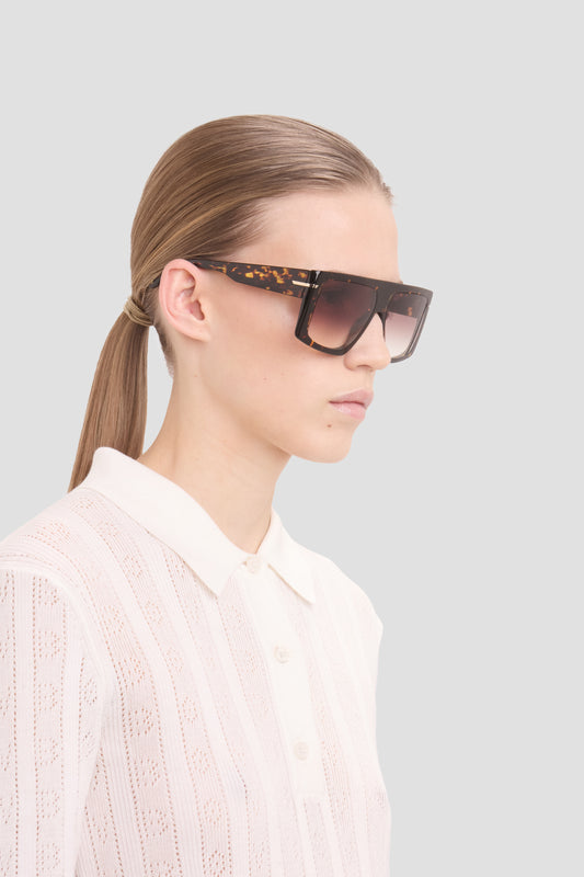 Oversized Flat Top Frame In Havana