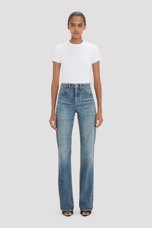 New Julia Stretch Jean In Worn Blue Wash